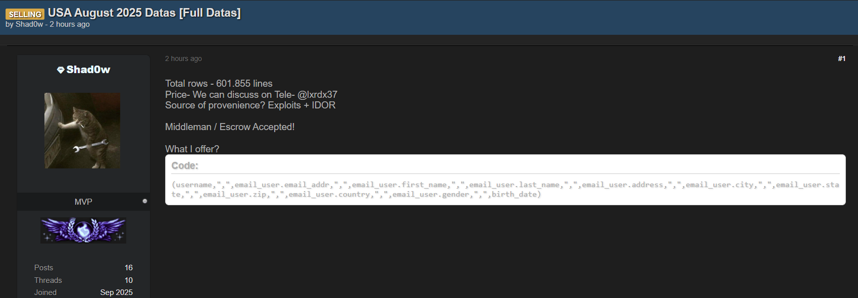 据称从美国泄露电子邮件数据库-xLab 威胁情报