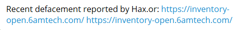 Hax.or targets the website of 6amTech-xLab 威胁情报