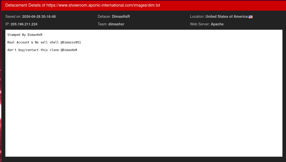 DimasHxR targets the website of Aponic International Ltd-xLab 威胁情报
