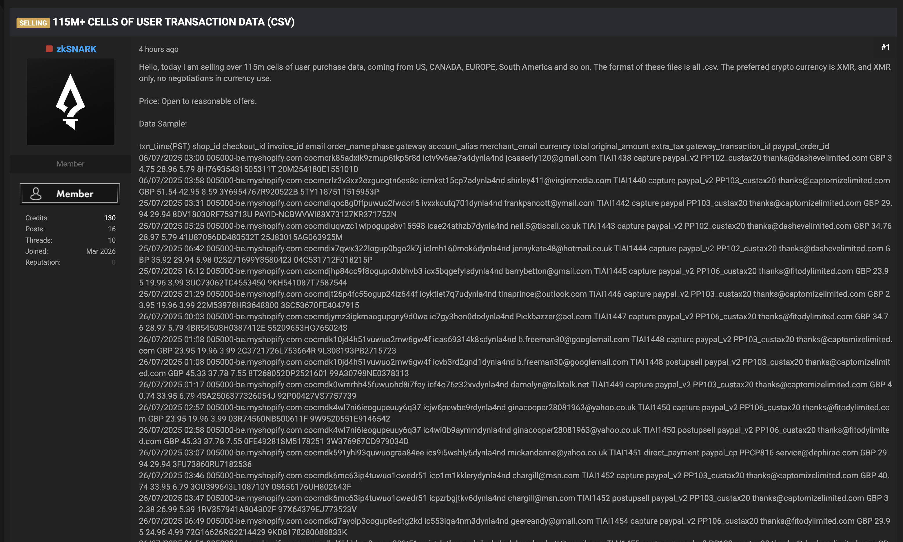 Alleged leak of Multiple E-commerce Merchants-xLab 威胁情报
