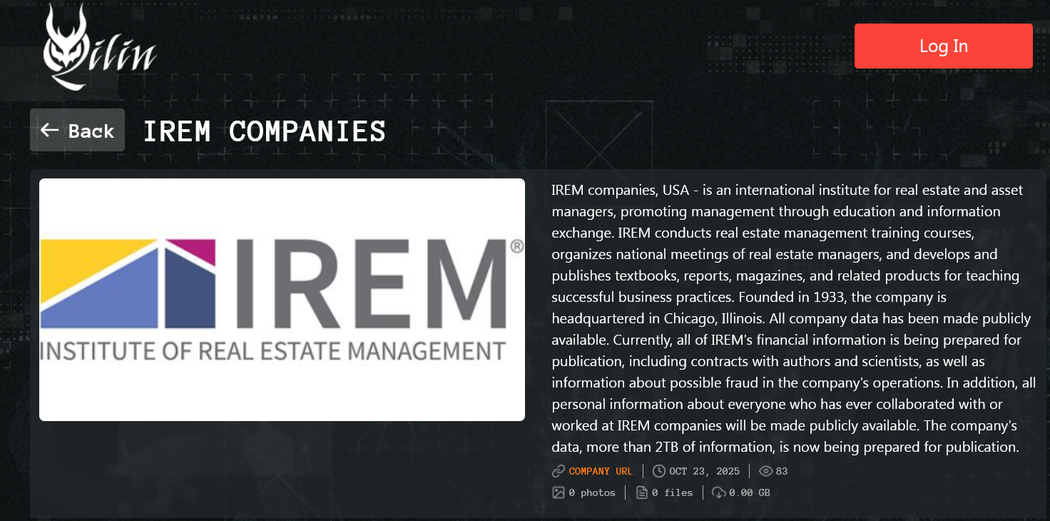 房地产管理协会(IREM)成为Qilin勒索软件的受害者-xLab 威胁情报