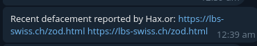 Hax.or targets the website of LBS SWISS-xLab 威胁情报
