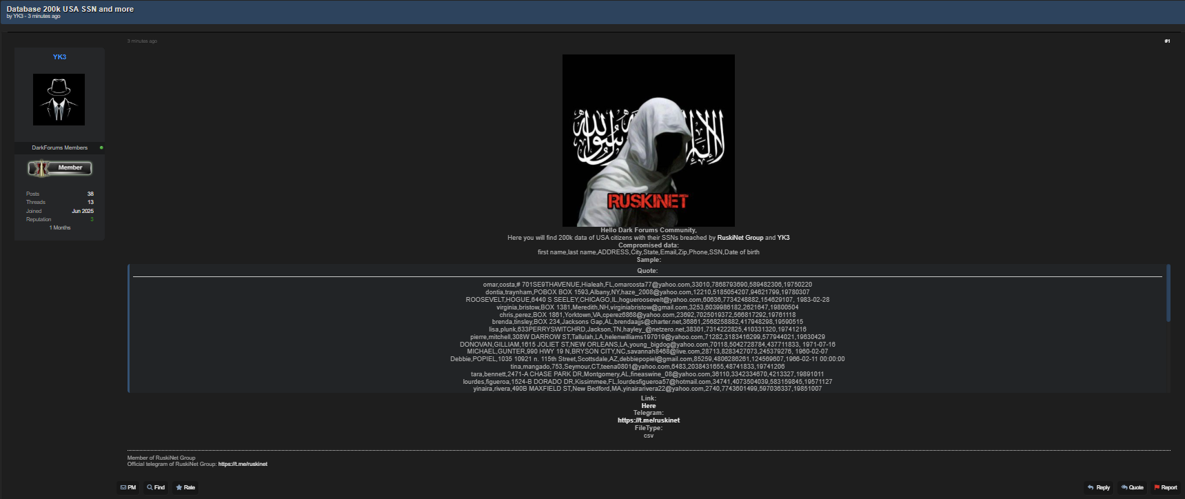 涉嫌出售美国公民数据库-xLab 威胁情报