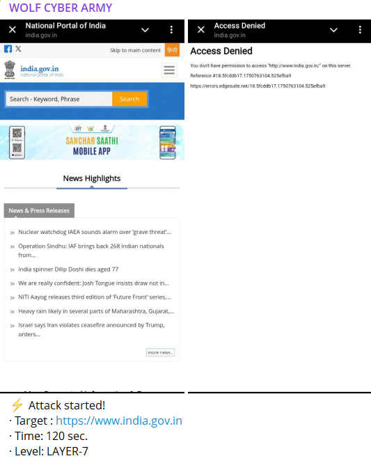 WOLF CYBER ARMY瞄准印度国家门户网站-xLab 威胁情报