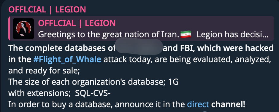 Alleged data breach of Federal Bureau of Investigation (FBI)-xLab 威胁情报