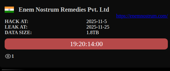Enem Nostrum Remedies Pvt.Ltd成为NightSpire勒索软件的受害者-xLab 威胁情报