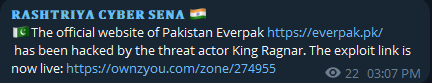 RASHTRIYA CYBER SENA瞄准EVERPAK网站-xLab 威胁情报