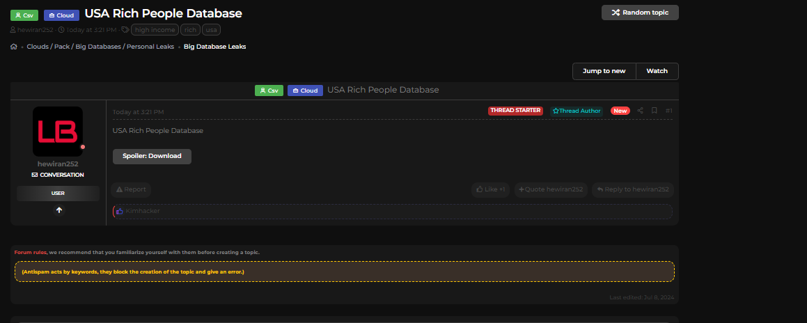 涉嫌数据泄露美国富人的税务和个人记录-xLab 威胁情报