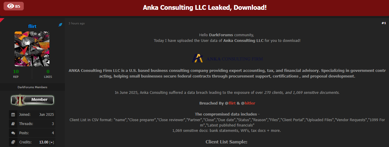 安卡咨询公司涉嫌数据外泄-xLab 威胁情报