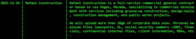 Rafael Construction Inc victim落入Akira勒索软件手中-xLab 威胁情报