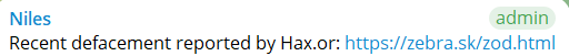 Hax.or targets the website of Zebra Technologies Slovakia-xLab 威胁情报
