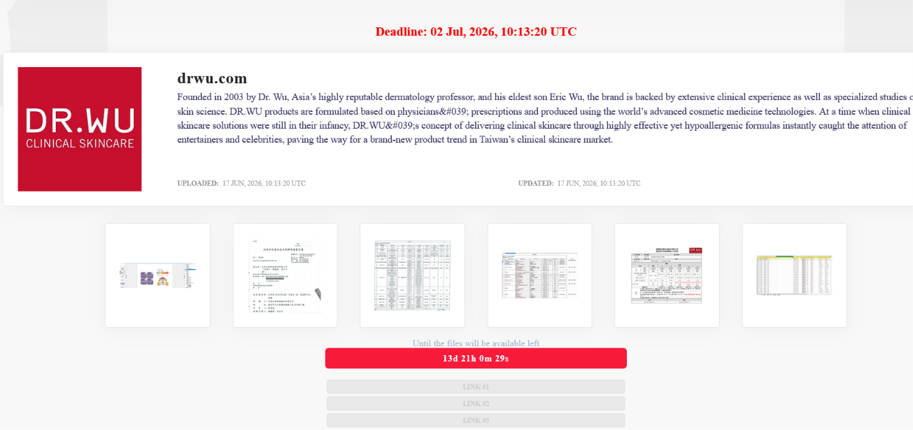DR.Wu Skincare Co Ltd falls victim to LOCKBIT 5.0 ransomware-xLab 威胁情报