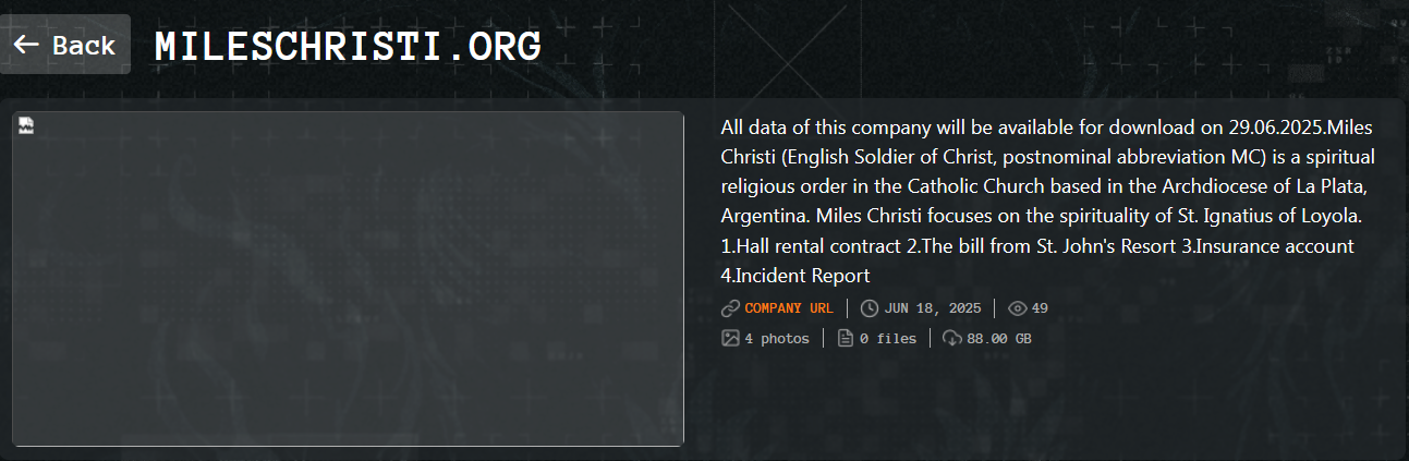 迈尔斯·克里斯蒂成为Qilin勒索软件的受害者-xLab 威胁情报
