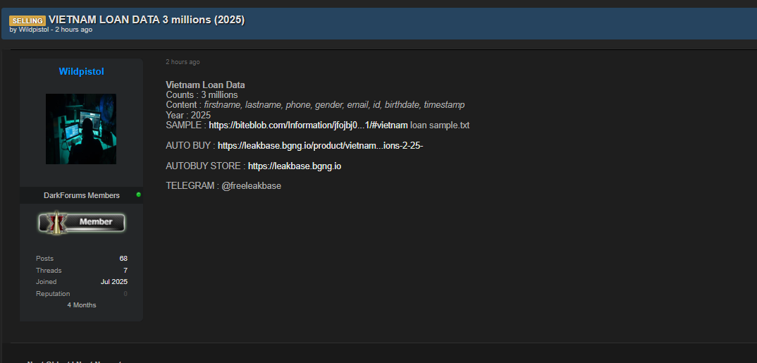 涉嫌数据泄露越南贷款数据-xLab 威胁情报