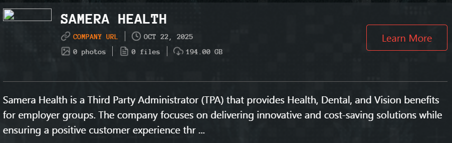 Samera Health成为Qilin勒索软件的受害者-xLab 威胁情报