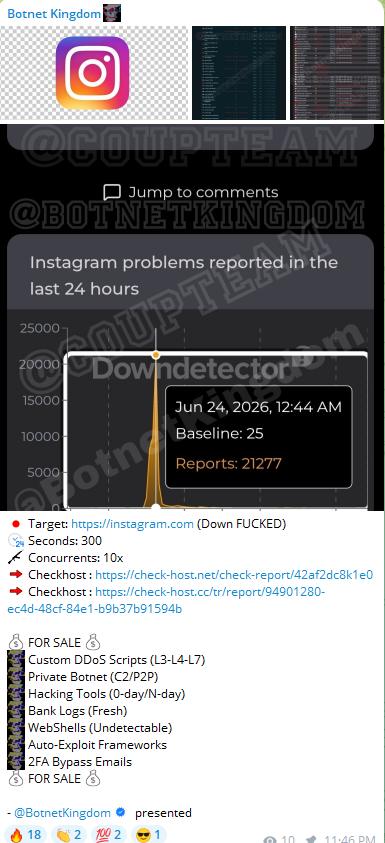 Botnet Kingdom targets the website of Instagram-xLab 威胁情报