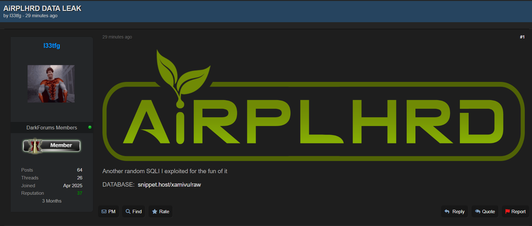 涉嫌数据外泄AIRPLHRD-xLab 威胁情报