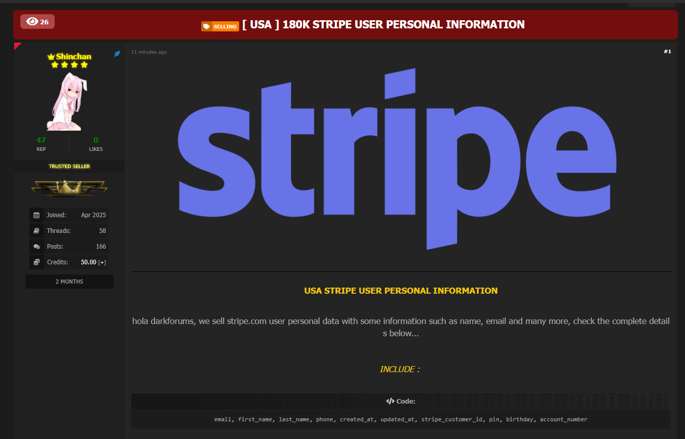 Stripe涉嫌数据销售-xLab 威胁情报