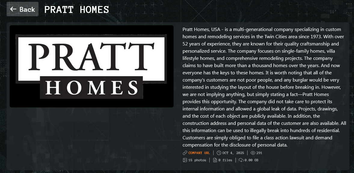 PRATT HOMES&REMODELING成为Qilin勒索软件的受害者-xLab 威胁情报