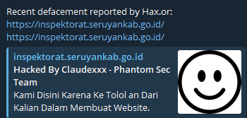 Hax.or targets the website of Regional Inspectorate of Seruyan Regency-xLab 威胁情报