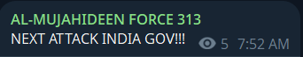圣战者313部队声称以印度为目标-xLab 威胁情报