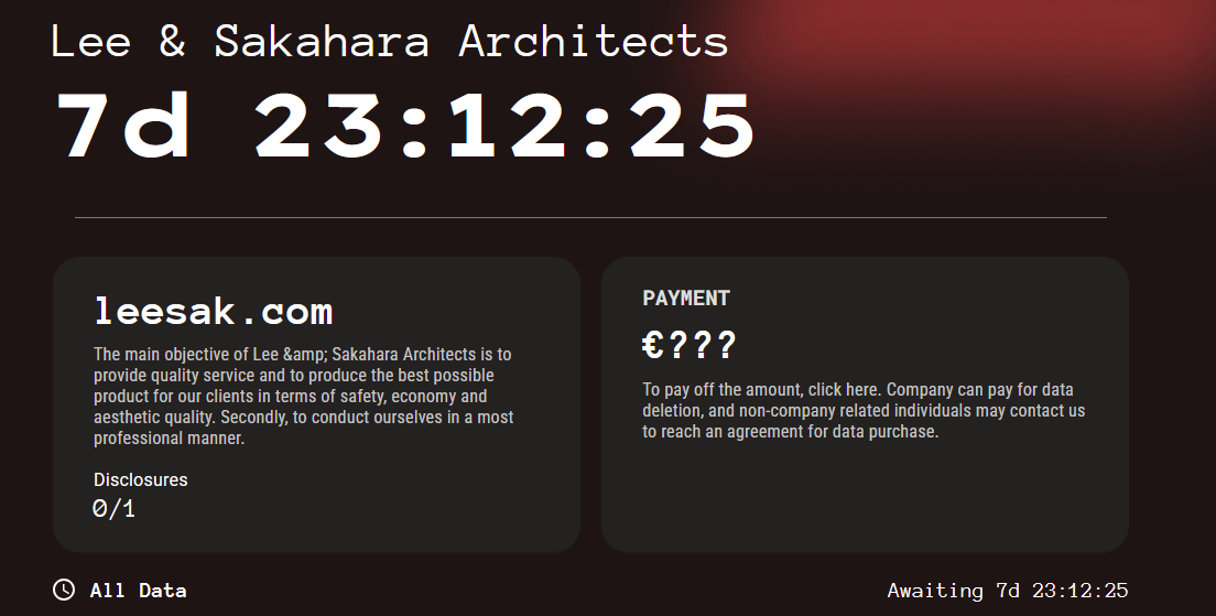 Lee&Sakahara Architects，Inc成为Kill Security勒索软件的受害者-xLab 威胁情报