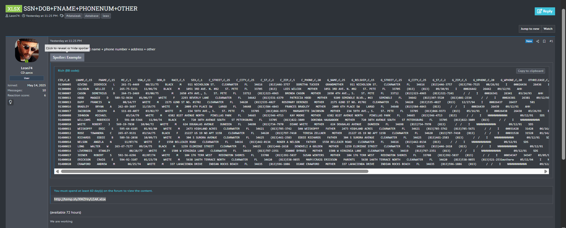 涉嫌从美国出售10k个人资料-xLab 威胁情报