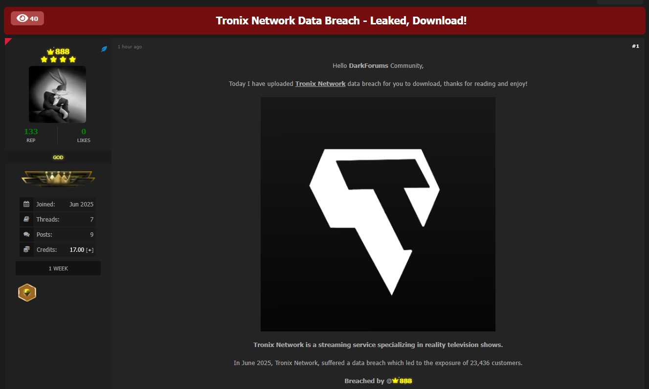 Tronix Network涉嫌数据外泄-xLab 威胁情报
