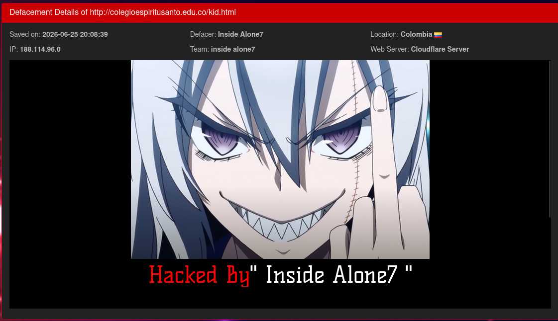 Inside Alone7 targets the website of Colegio Espíritu Santo-xLab 威胁情报