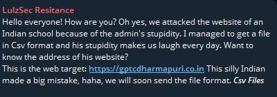 据称对Dharmapuri政府理工学院进行数据外泄-xLab 威胁情报