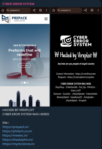 Cyber Error System瞄准PrePack Industries网站-xLab 威胁情报