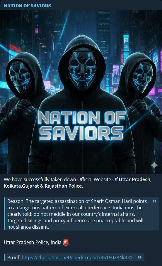 NATION OF SAVIORS瞄准北方邦Police网站-xLab 威胁情报