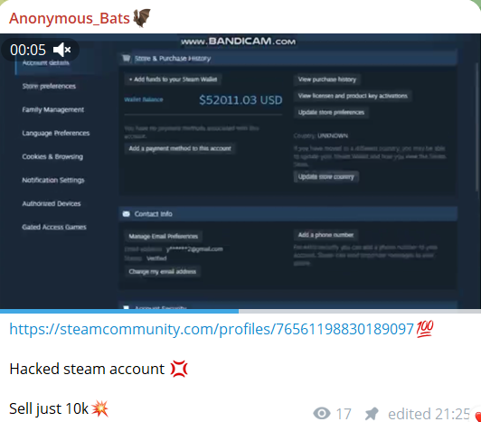 涉嫌出售Steam社区访问权限-xLab 威胁情报