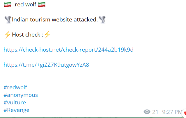 Red Wolf Cyber Team瞄准旅游部网站-xLab 威胁情报