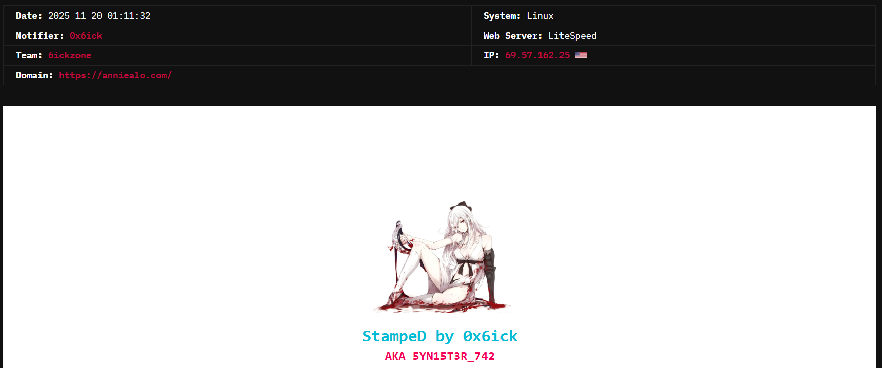 6ickzone针对Annie Alo&Company的网站-xLab 威胁情报