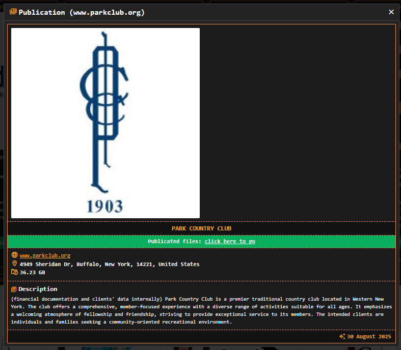 公园乡村俱乐部成为DragonForce勒索软件的受害者-xLab 威胁情报