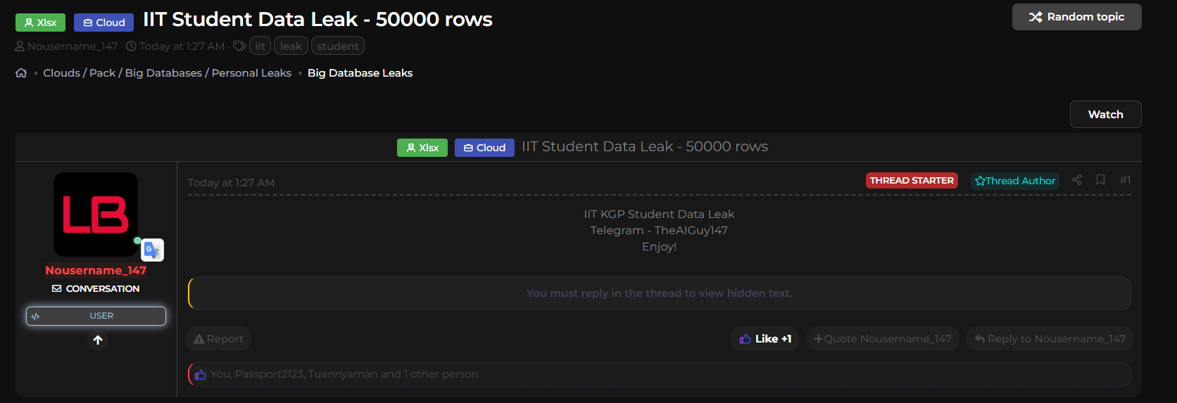 IIT Kharagpur涉嫌数据外泄-xLab 威胁情报
