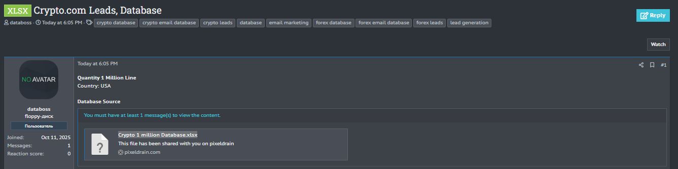 据称从美国泄露加密数据库-xLab 威胁情报