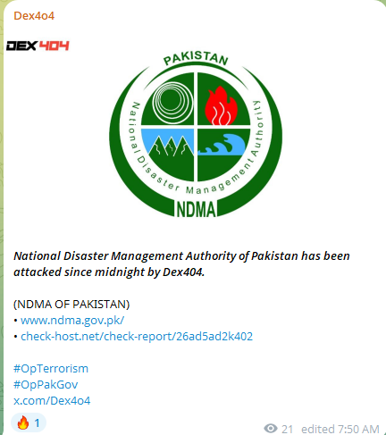 Dex4o4针对国家灾害管理局网站-xLab 威胁情报