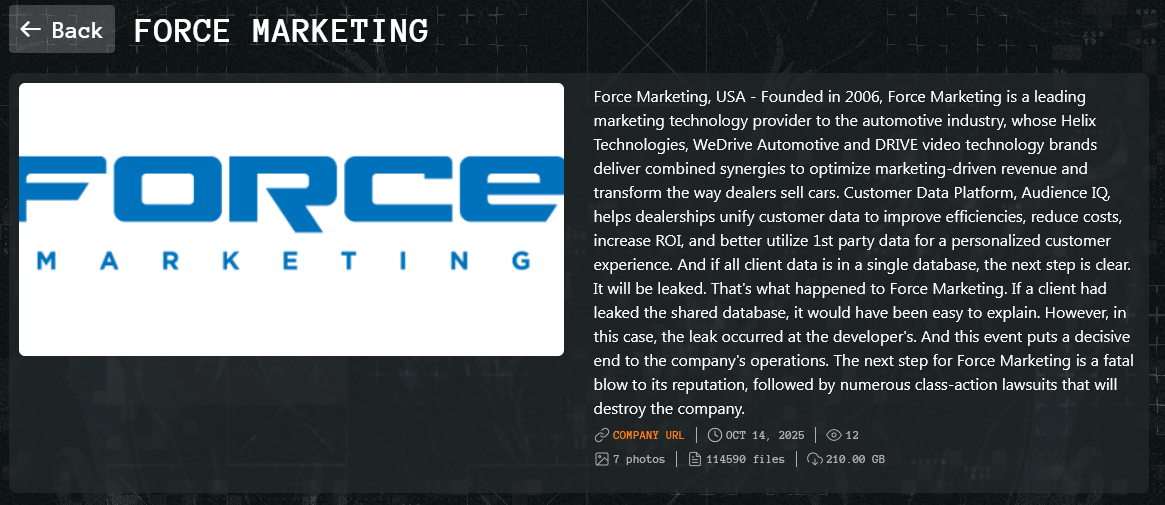 Force Marketing成为Qilin勒索软件的受害者-xLab 威胁情报