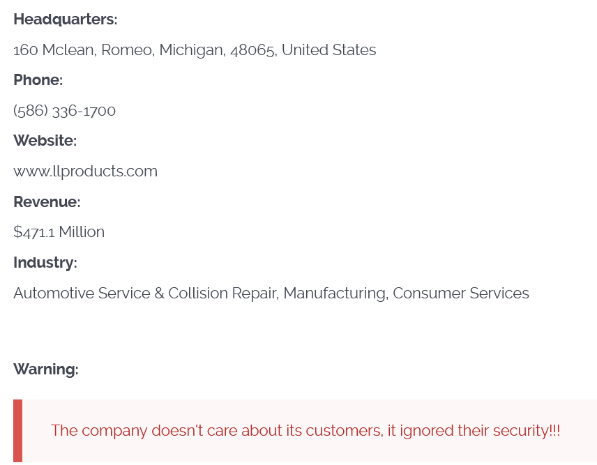 L&L Products成为CL0P勒索软件的受害者-xLab 威胁情报