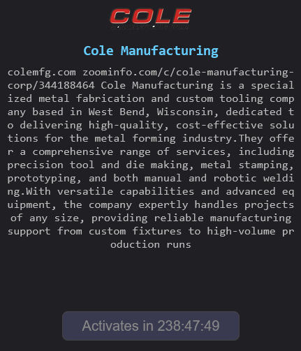 Cole Manufacturing Corporation falls victim to The Gentlemen ransomware-xLab 威胁情报