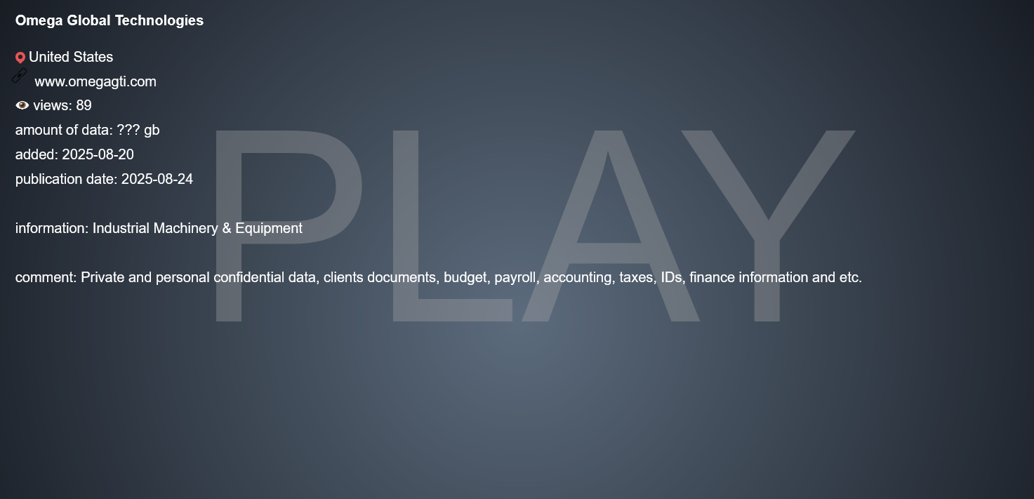 欧米茄全球技术公司成为PLAY勒索软件的受害者-xLab 威胁情报