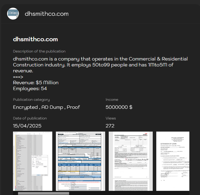 DH Smith公司成为Lynx勒索软件的受害者-xLab 威胁情报