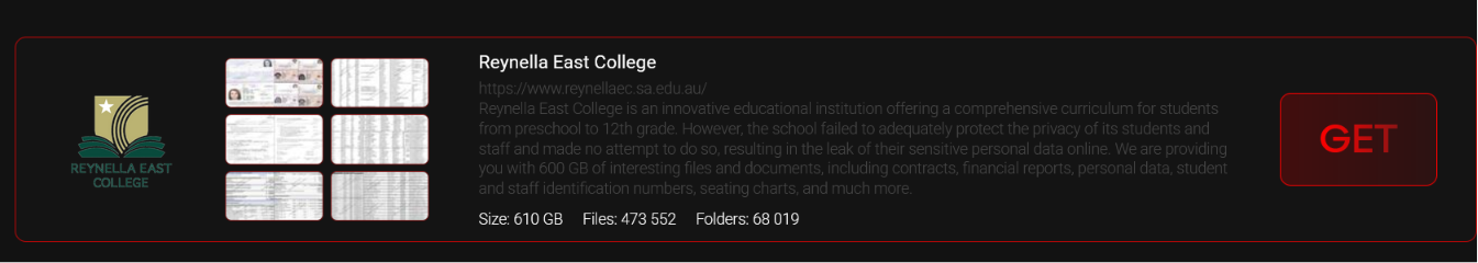 Reynella East College falls victim to INTERLOCK ransomware-xLab 威胁情报