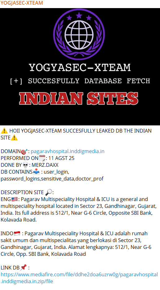 pagarav医院和重症监护室涉嫌数据外泄-xLab 威胁情报