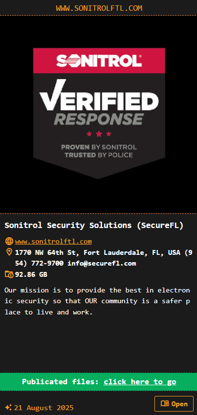 Sonitrol Security Solutions成为DragonForce勒索软件的受害者-xLab 威胁情报