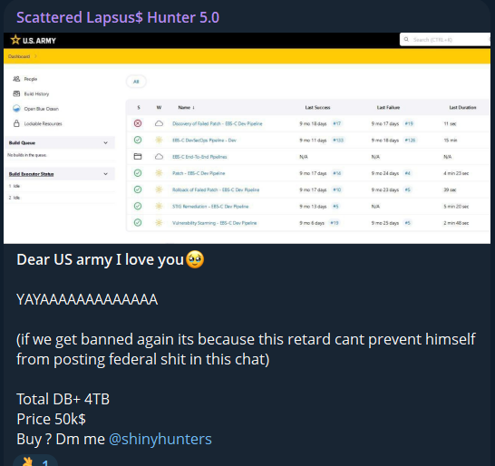 涉嫌数据泄露美国陆军-xLab 威胁情报