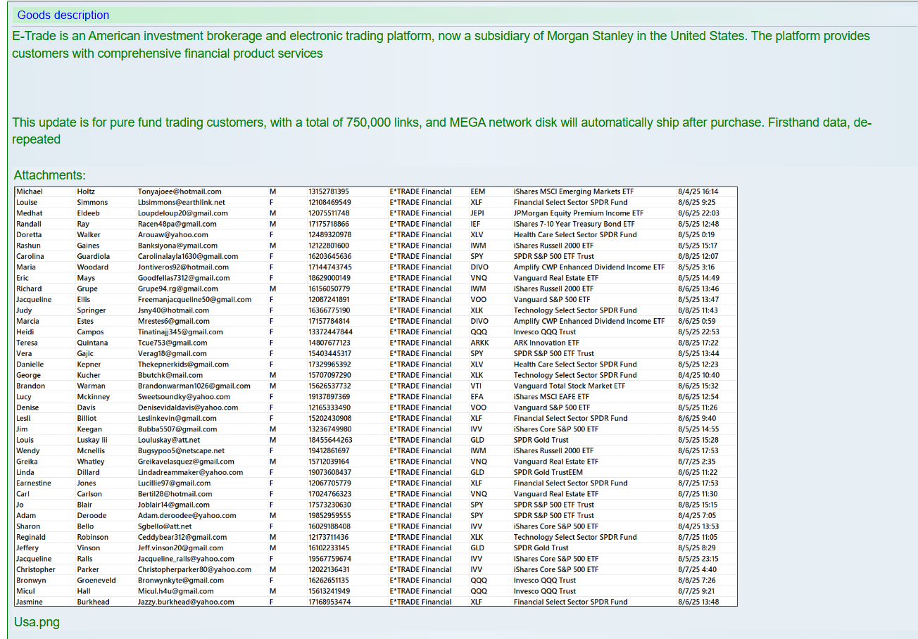 涉嫌出售E-Trade数据-xLab 威胁情报