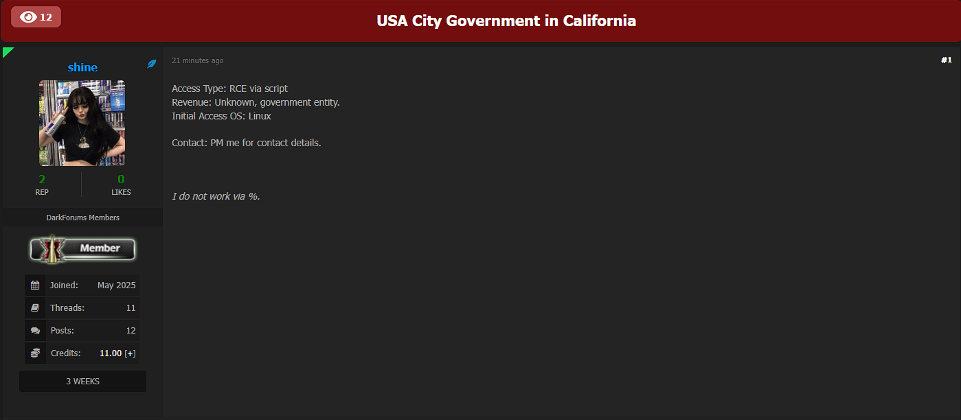 涉嫌出售加州市政府的使用权-xLab 威胁情报